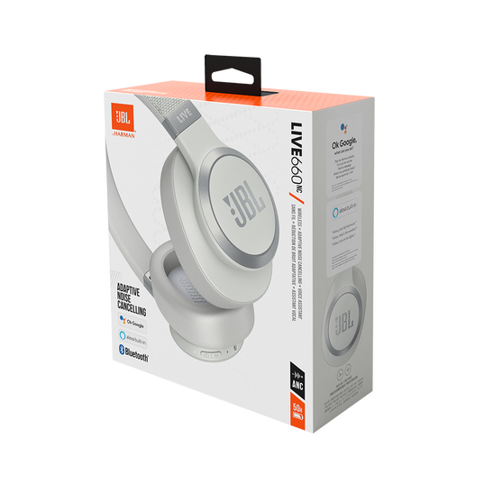JBL Live 660NC - White - Wireless over-ear NC headphones - Detailshot 10